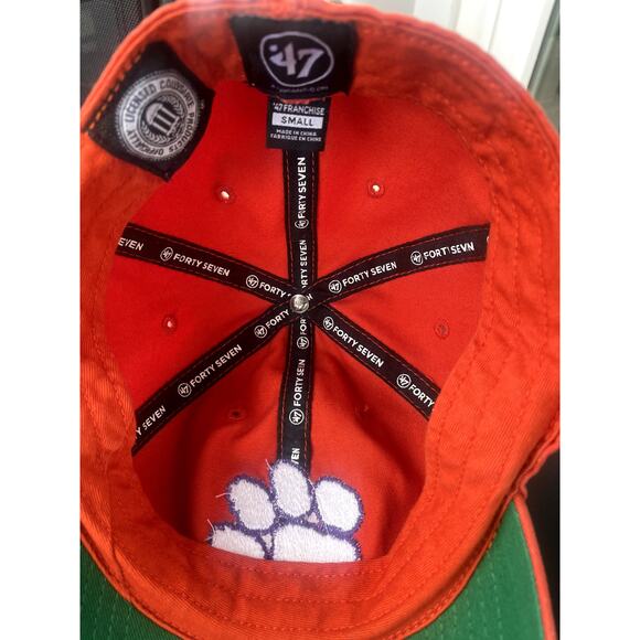Clemson TIGER Paw Embroidered 47 Brand Baseball Hat Sz S - Picture 3 of 5
